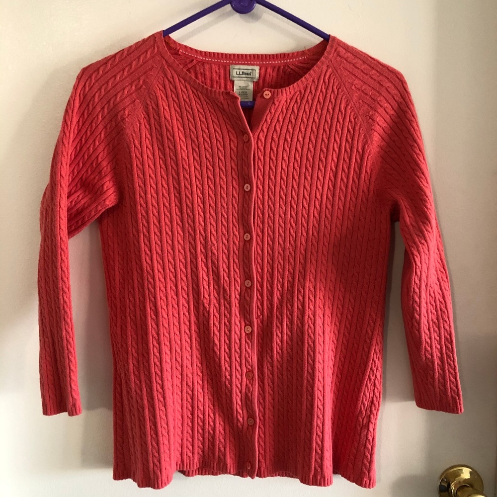 LL Bean button down sweater sz L